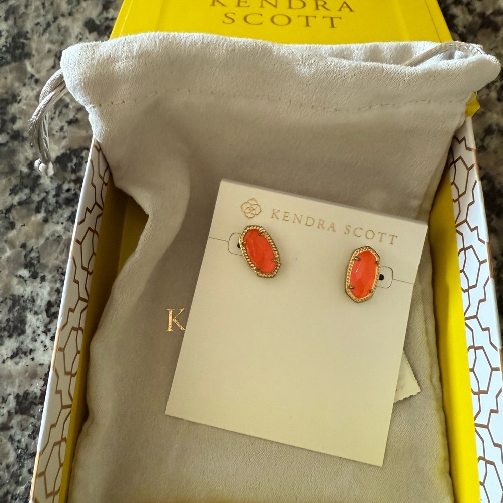 Kendra Scott Coral Gemstone Earrings
